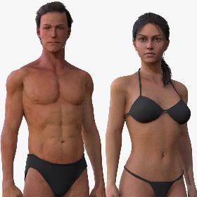 Male Female Full BodyRig 3D model